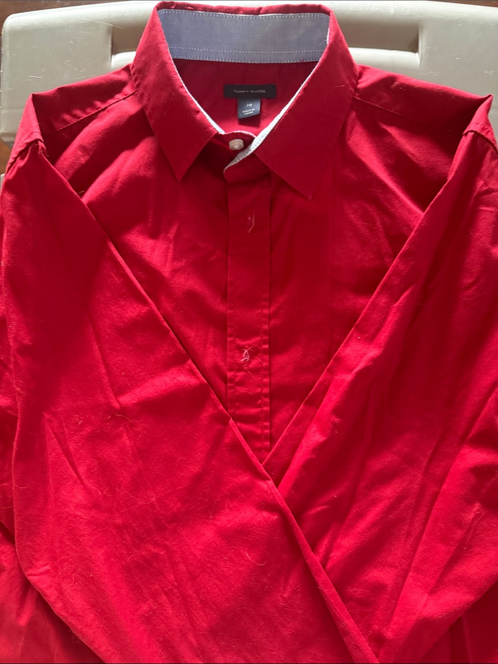 Tommy Hilfiger kids Bright Red Long-Sleeve Button-Down Shirt
